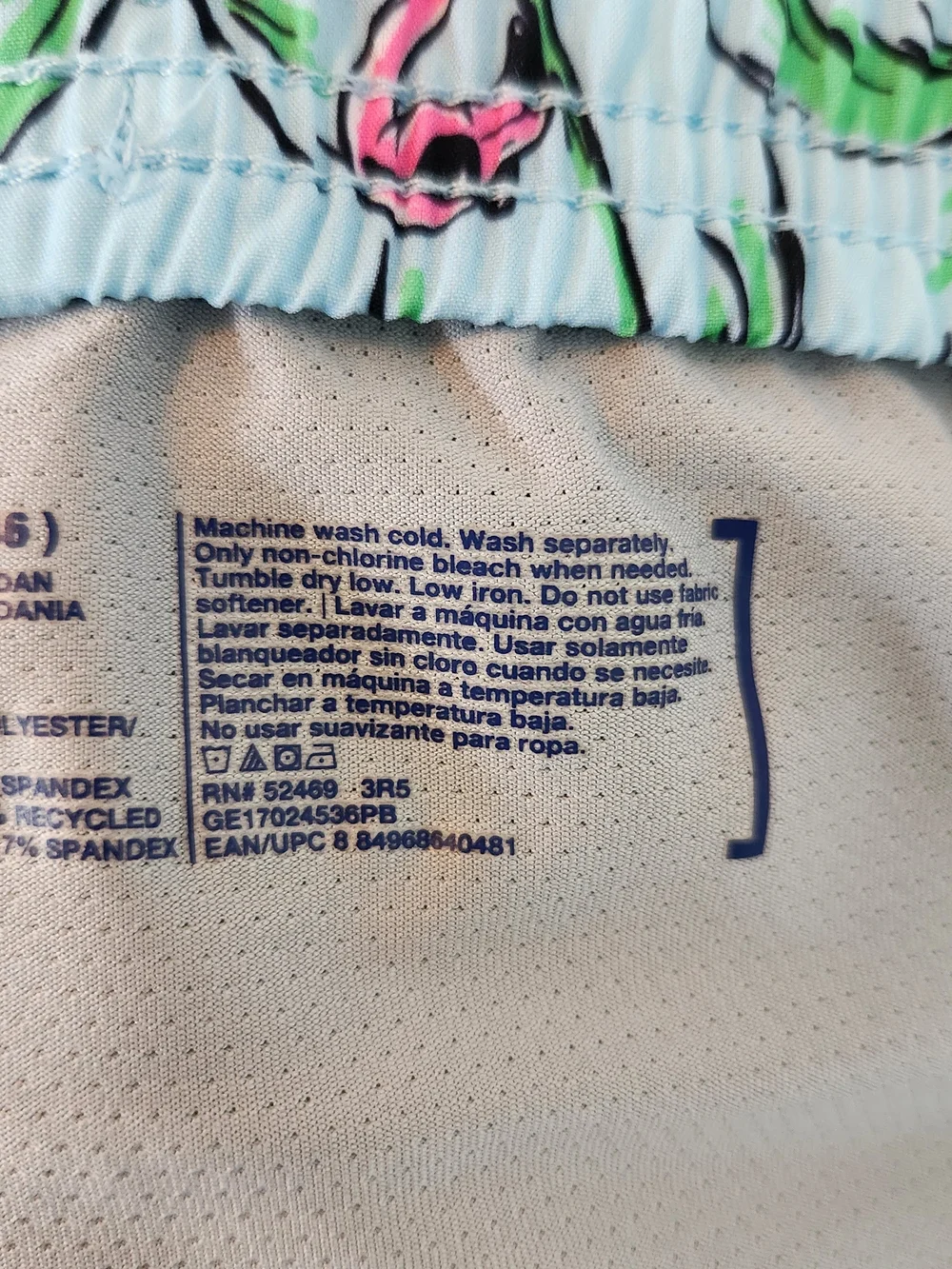 George Blue and Pink Flamingo Print Swim Trunks Size 2XL 5